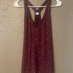 Burgundy star tank top
